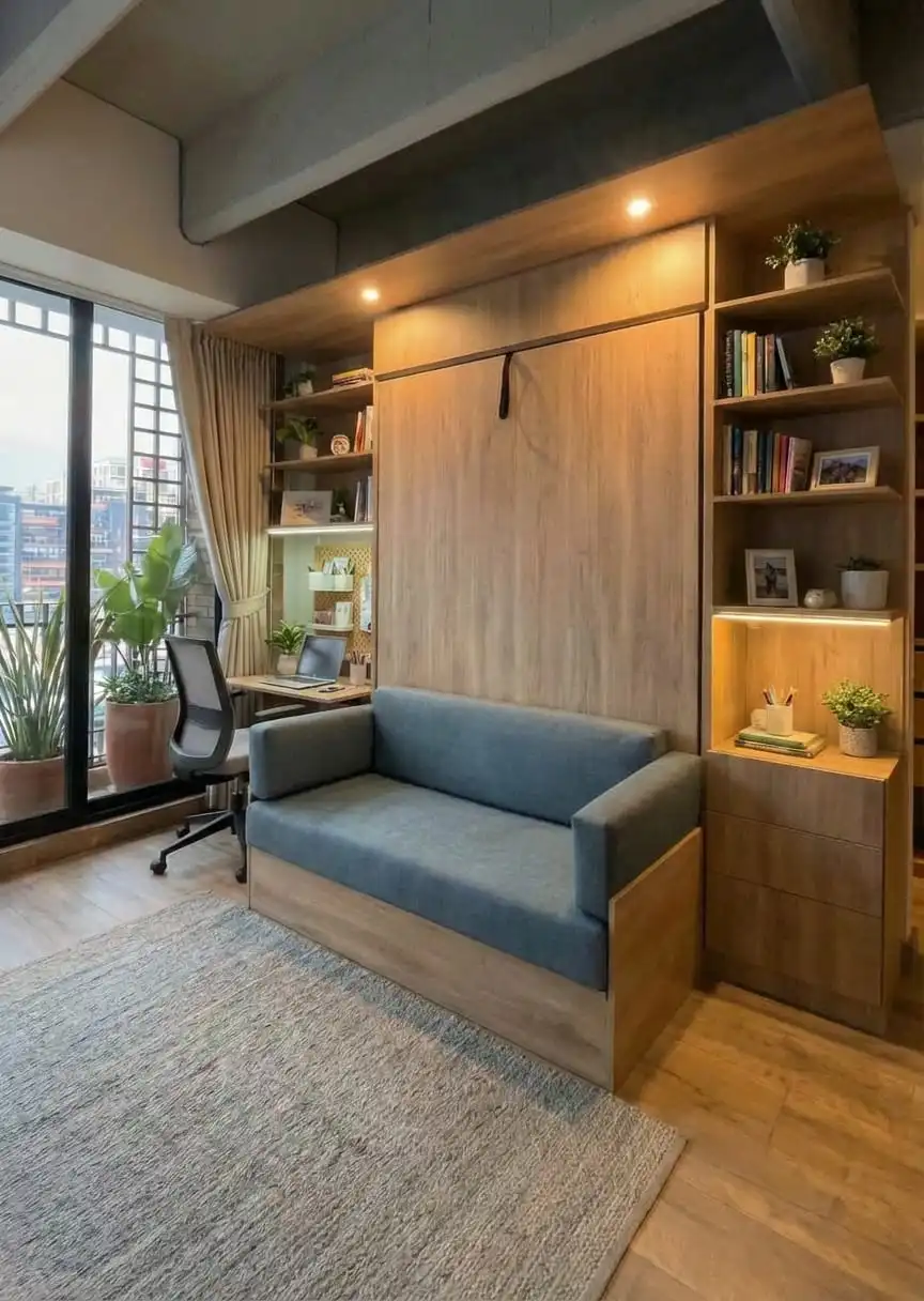 Comparativa técnica de proyección de espacio entre cama abatible vertical y horizontal ABAUL.